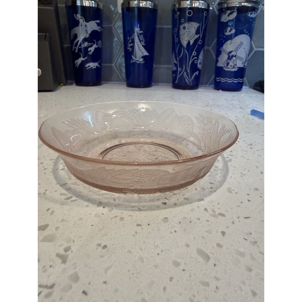 Macbeth Evans Thistle 5 1/2" Cereal Bowl Pink Depression Glass